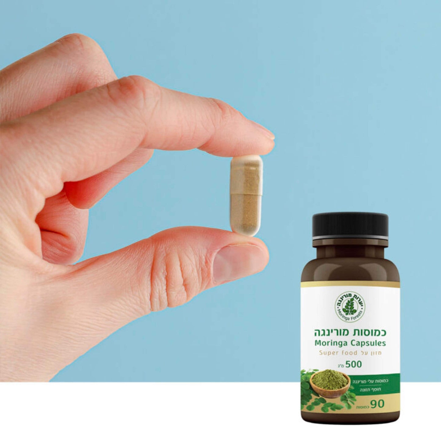 100% Pure Moringa Leaves Capsules - 90 Capsules of 500 mg - moringa forests shop